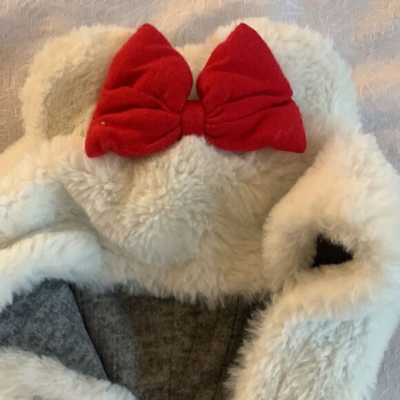 Disney Minnie Mouse Vest Kids Faux Fur 18 Months Red Bow - Picture 3 of 11